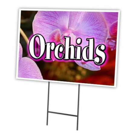 Orchids Yard Sign & Stake Outdoor Plastic Coroplast Window